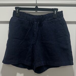 Isla and Sage Authentic Navy Blue 100 % Linen Women's Shorts
